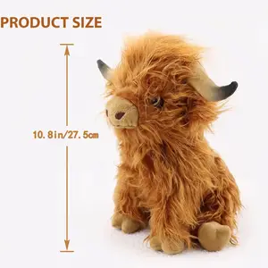 Simulação Highland Cow Plush Toy para crianças, bichos de pelúcia macios, boneca kawaii, presentes para bebês, decoração de casa, 25cm 6 principais vendas boneco vaca - №6