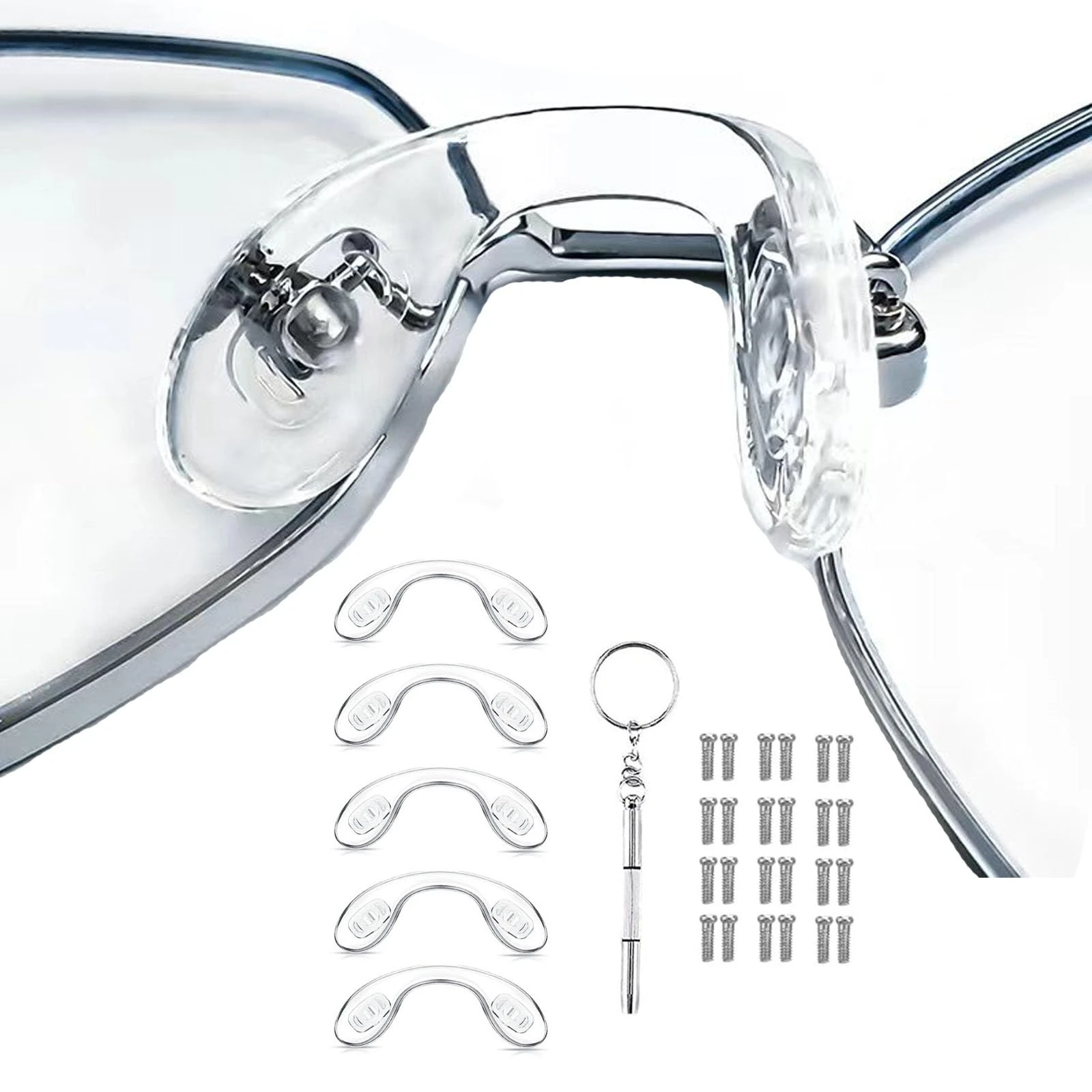 5PCS Comfort Glasses Nose Pads Set - Airbag Design for Pressure Relief, Anti-Slip and Easy Fixing, Nose Pad, Silicone Material