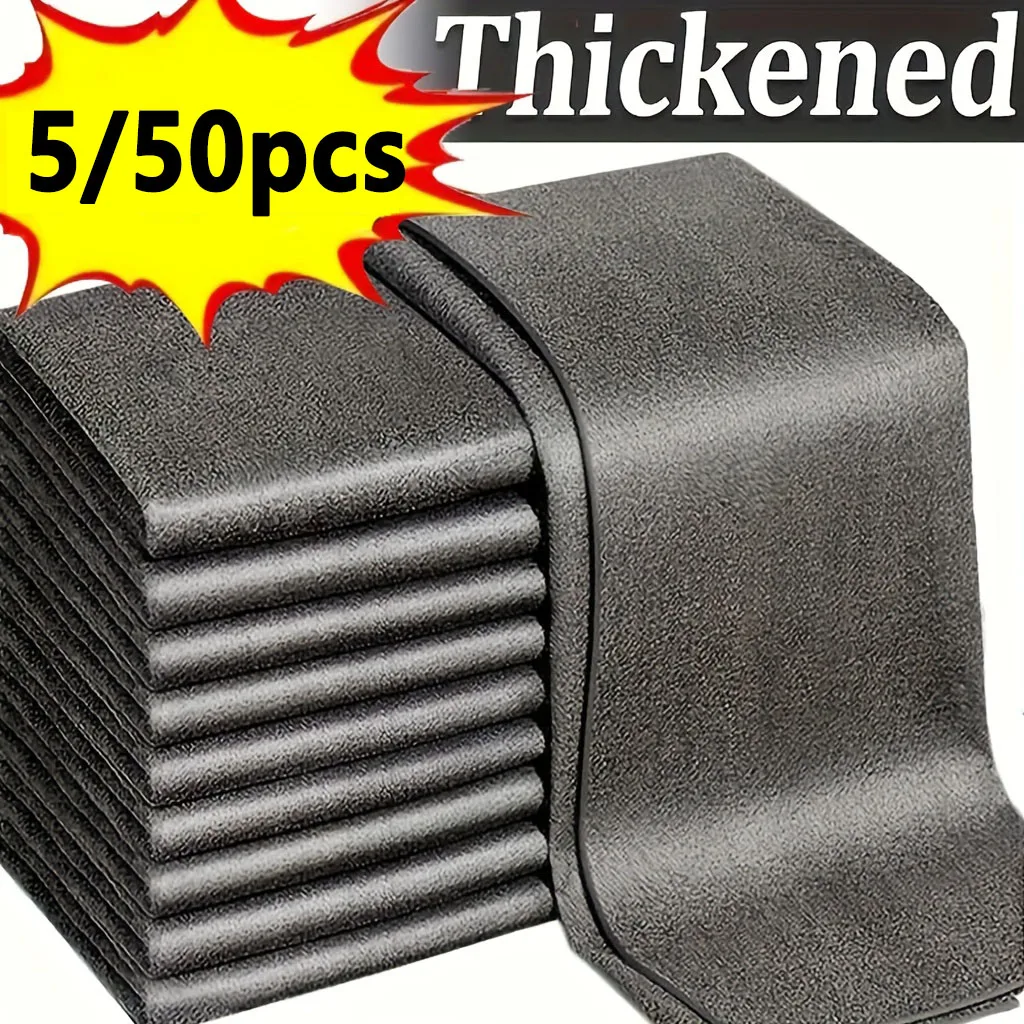 Dickes magisches Tuch, Glasreinigungstuch, wiederverwendbares Mikrofasertuch für Fenster, Spiegel, Autowäsche, Küche, Badezimmeroberflächen