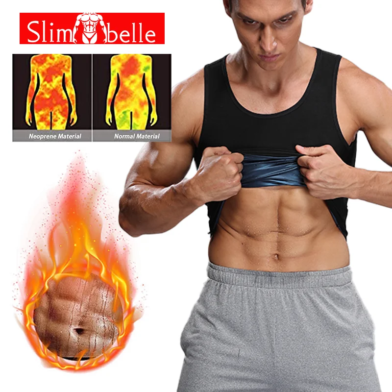 

Slimbelle Men Neoprene Sweat Sauna Vest Sleeveless Heat Trapping Tank Top Tummy Control Waist Trainer Fitness Underwear Faja