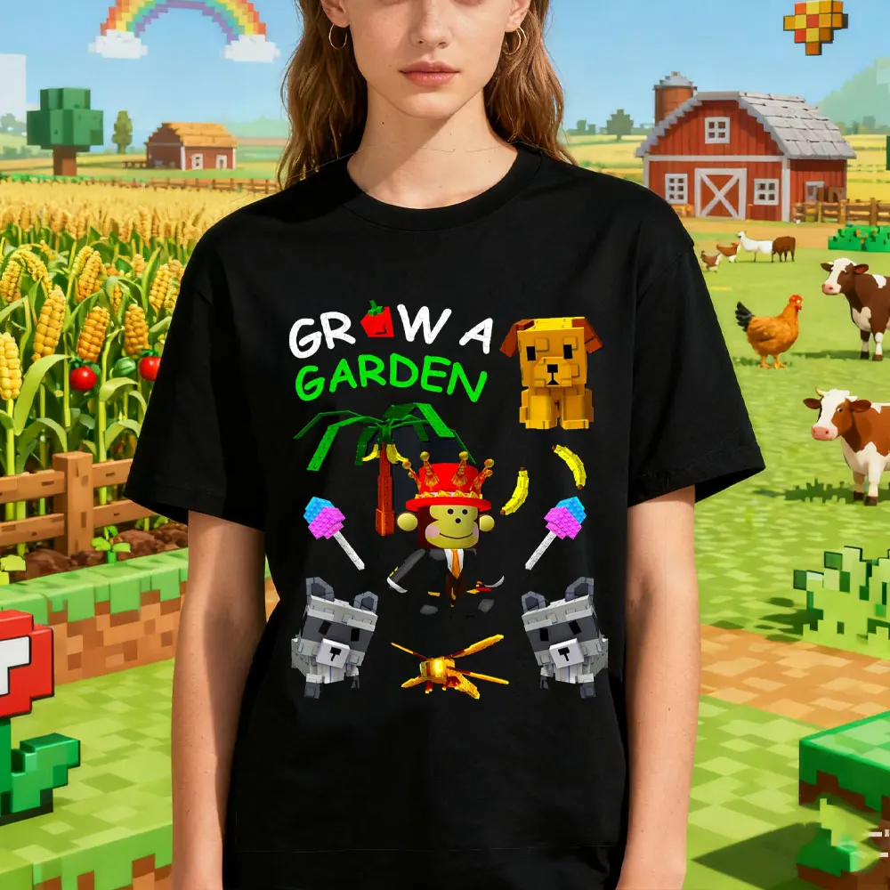 Grow A Garden Gamer Candy Blossom Fruit Palm Monkey T-Shirt pour animaux de compagnie marchandise associée au jeu t-shirts graphiques T-shirt en coton nouveau dans les hauts