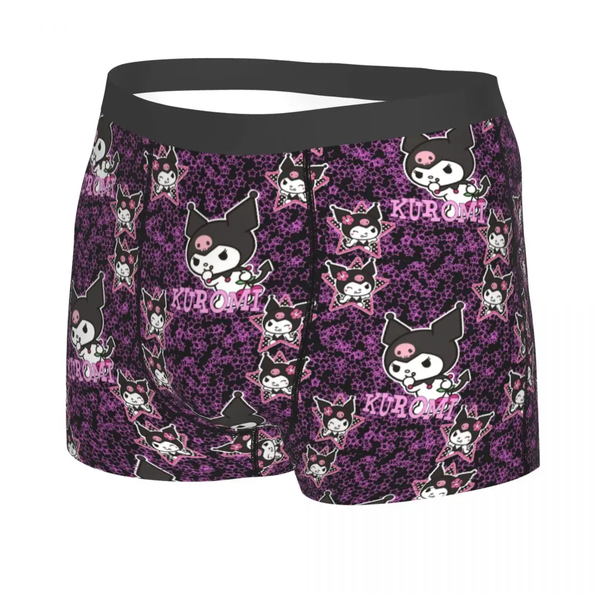 Custom Kuromi Sanrio Anime Underwear Men Breathable Boxer Briefs Shorts Panties Soft Underpants For Homme