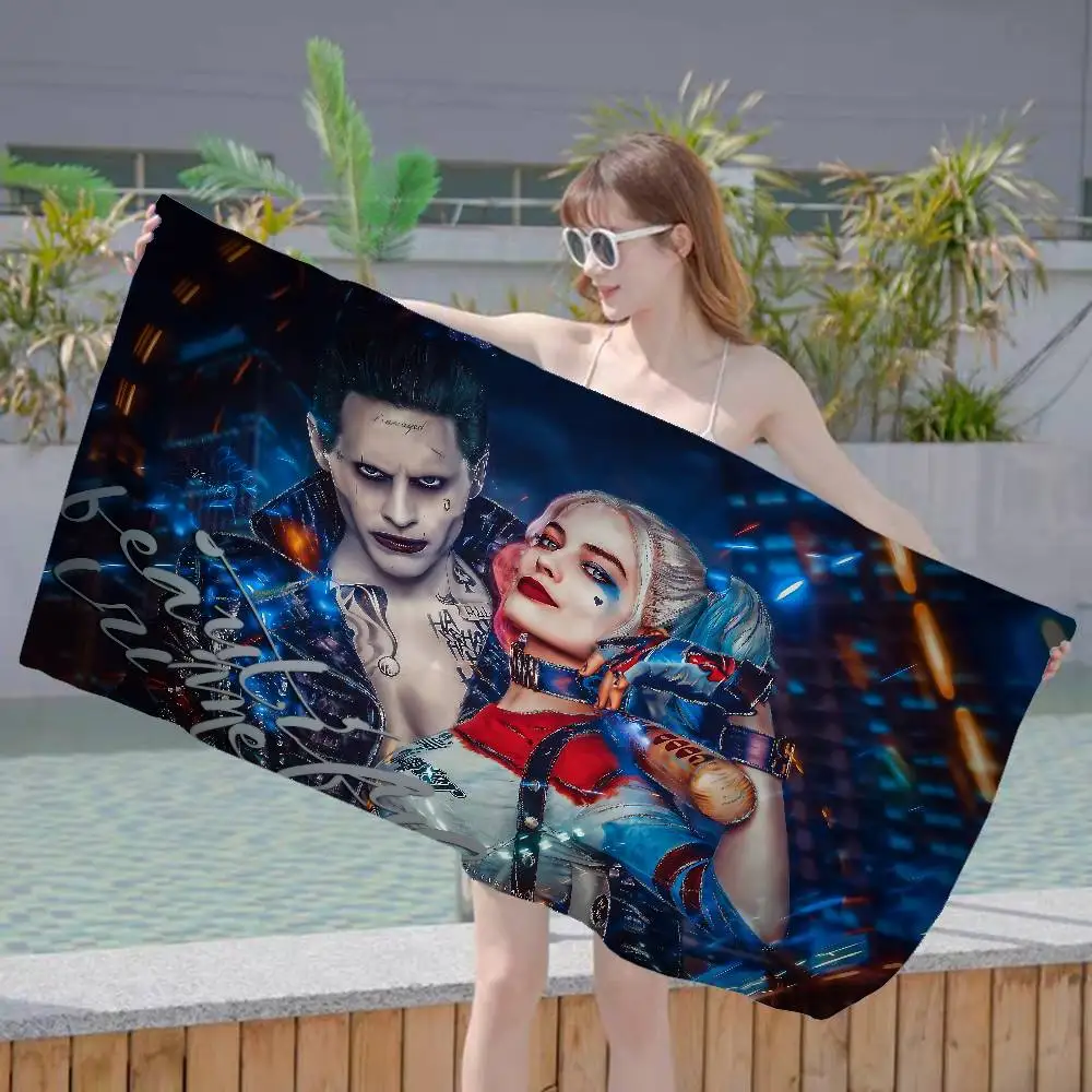 H-HarleyS COOL Q-QuinnS Bath Towel Microfiber Soft Water Absorbing Breathable For Girl Kids Decorative Cartoon Beach Towel