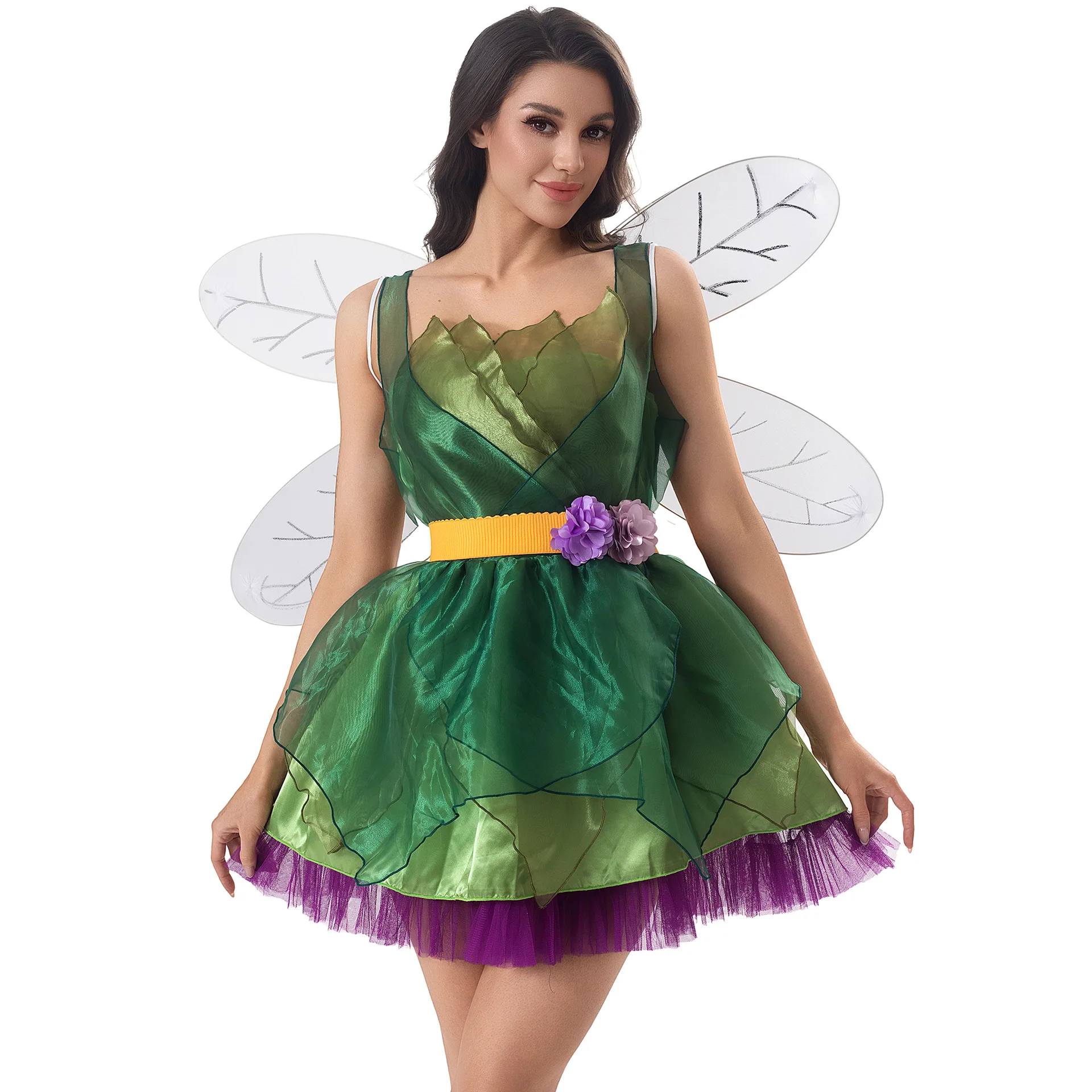 Fairy Costume for Woman Dress Belt Wings Sexy Halloween Green Little Elf Dress up Stage Performance Wear 2026 New