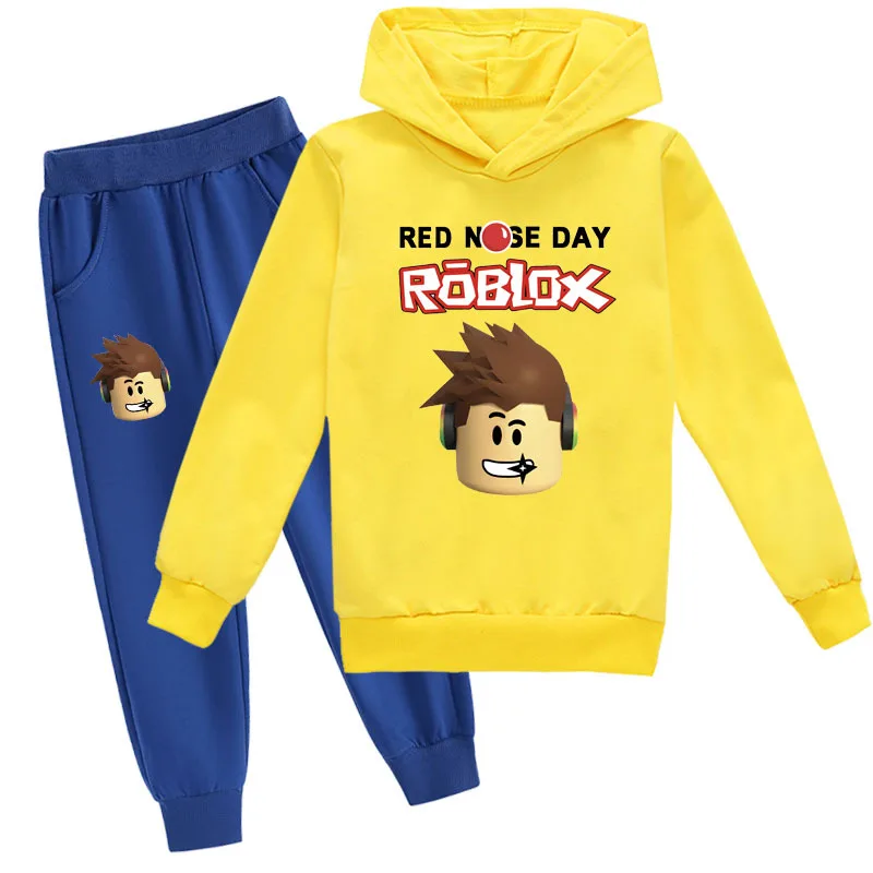 Roblox Casual and Comfortable Suit Boys and Girls Children's Sweatshirt and Trousers Two-piece Set Kids Clothes Boys Girl Gift