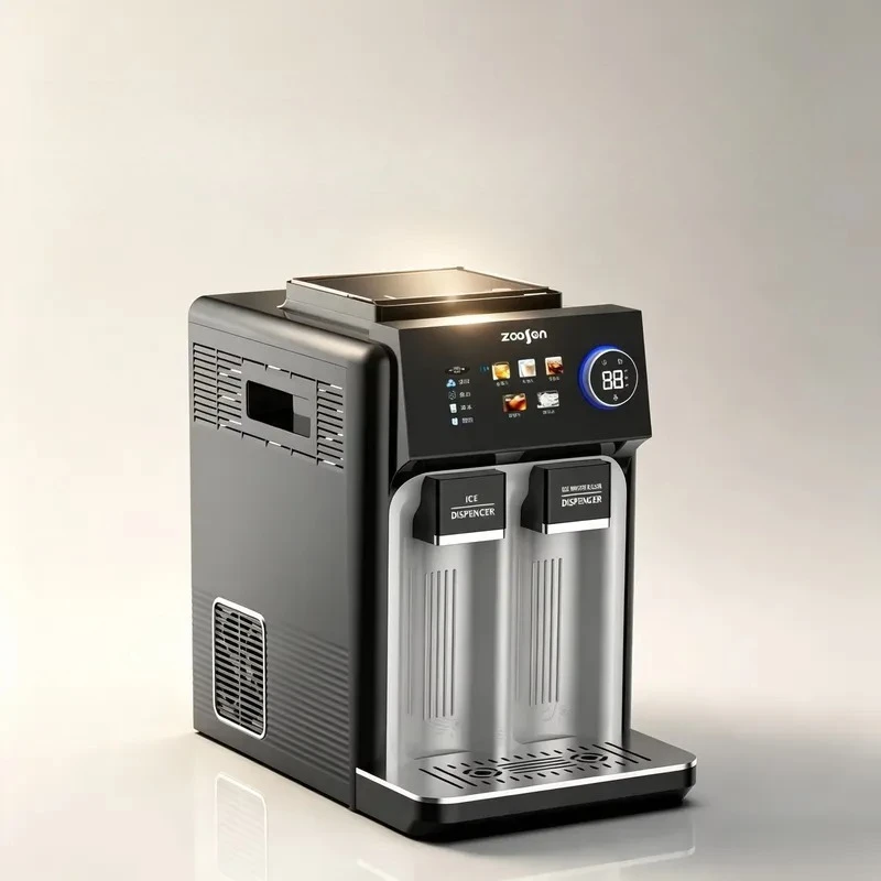 Quick Ice Maker Machine 6-10 Minutes 1.5L Water Tank ABS Stainless Steel 3-in-1 Desktop Home Use