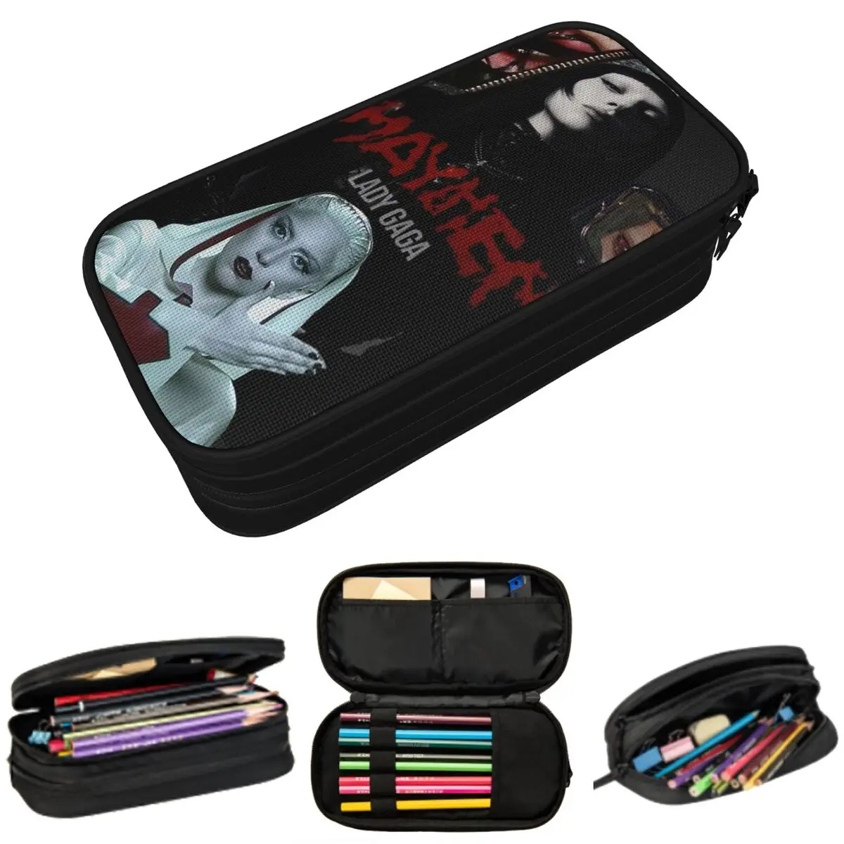 Lady Gaga Mayhem Album Federmäppchen für Jungen und Mädchen, Schule, Stiftbox, Bleistiftbeutel, Schreibwaren, Stifthalter, Tasche