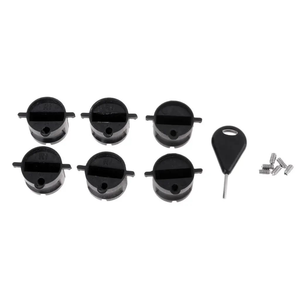 6Pc Surf  Plug with Grub Screws For  Surfboard Fin Box with a Fin Key