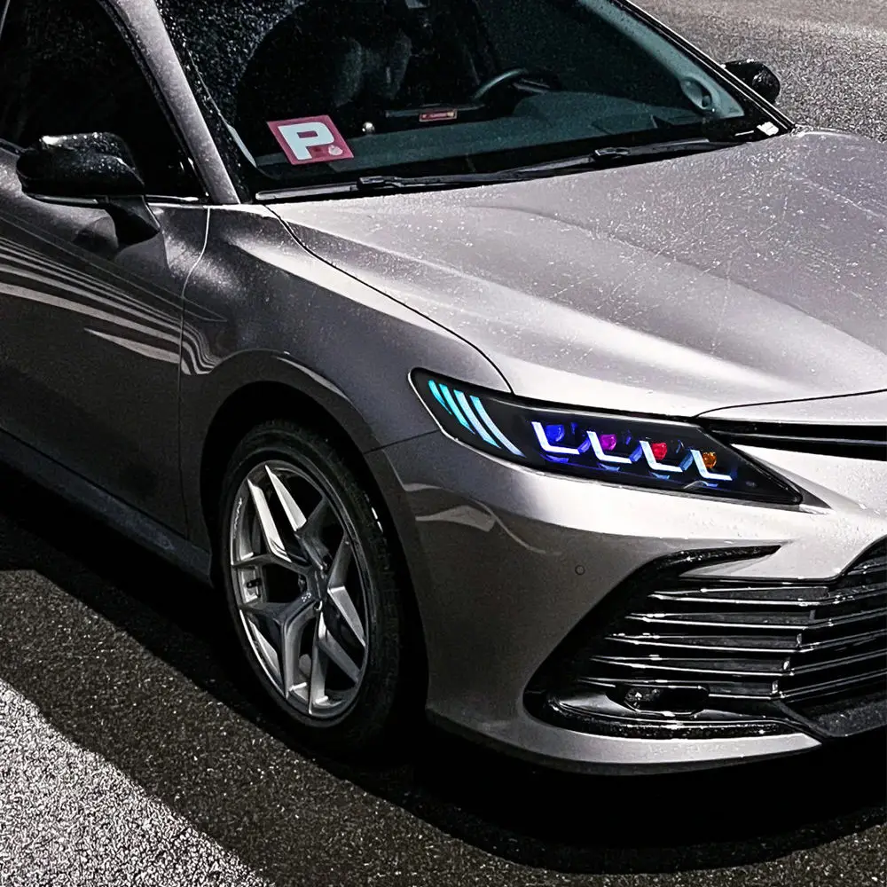 Dkmotion RGB Style Led Headlight For Toyota Camry 2018-2023 Sedan Head Lamp APP Control Quad Beam Front Light