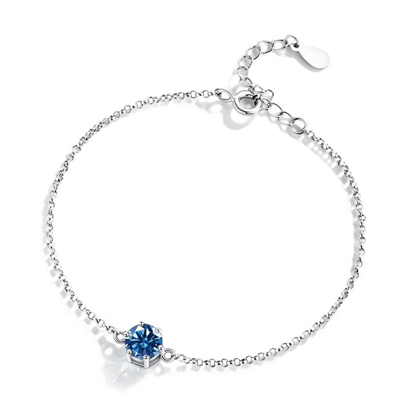 JoyceJelly Women\'s Sterling 925 Silver Bracelet 1 ct D color Moissanite Female Classic Six Claw Luxury Jewelry Anniversary Gift