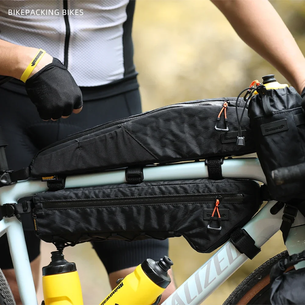 Sac triangulaire en nylon léger pour cadre de vélo de route et gravier, sacoche de tube supérieur arc-en-ciel de 2.1 litres