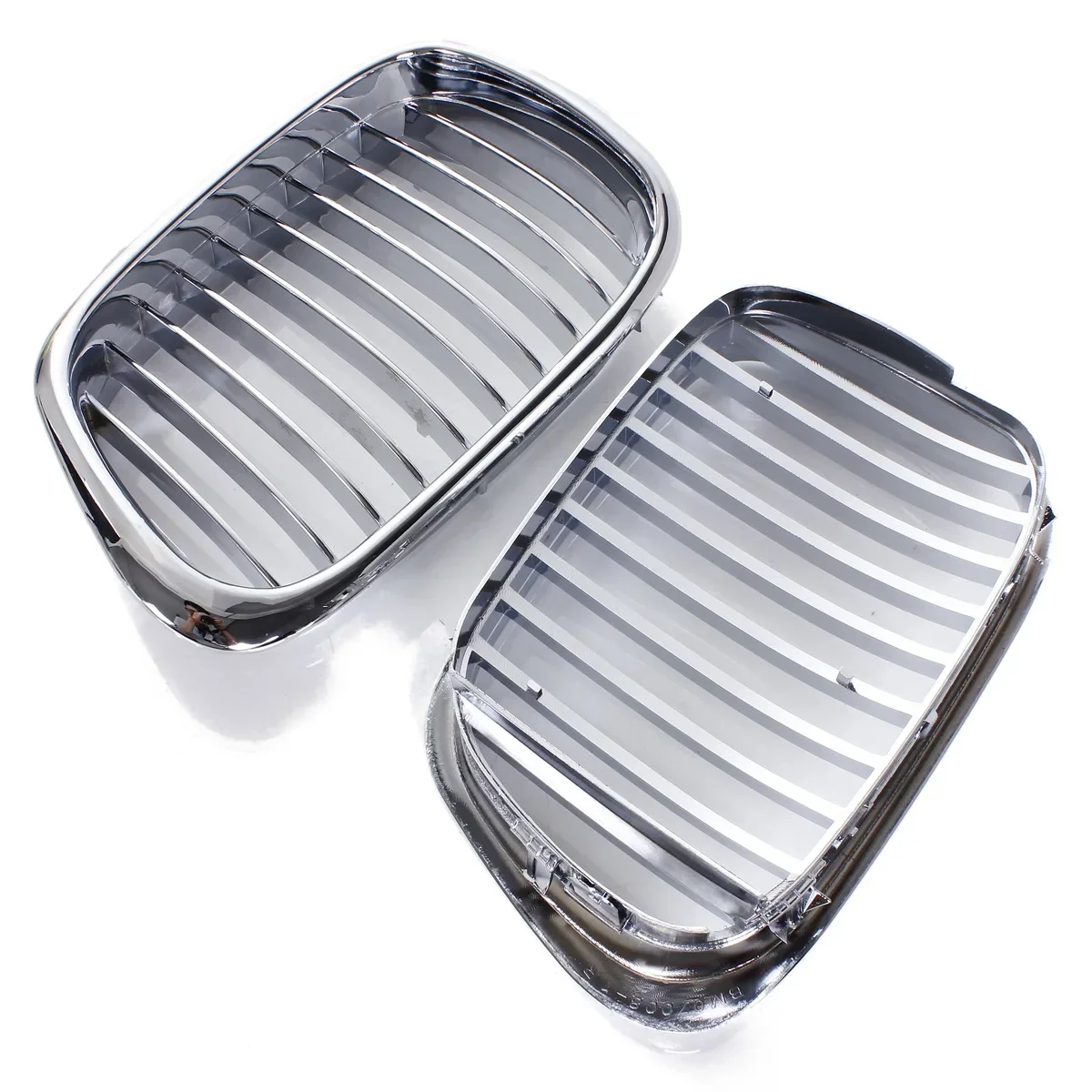 All Chrome Car Front Bumper Kidney Grill For BMW 5-Series E39 525 528 Sedan 1995-2003 1Pair Front Hood Racing Grille Cover - view 4