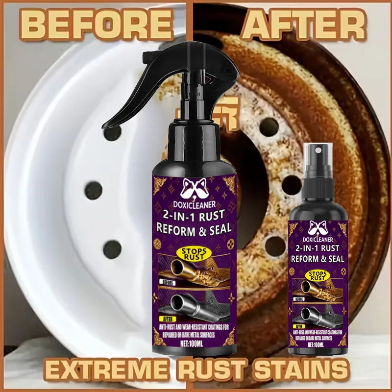2-piece multi-functional metal rust remover, high penetration, multi-functional deep cleaning - metal polishing spray - rust rem