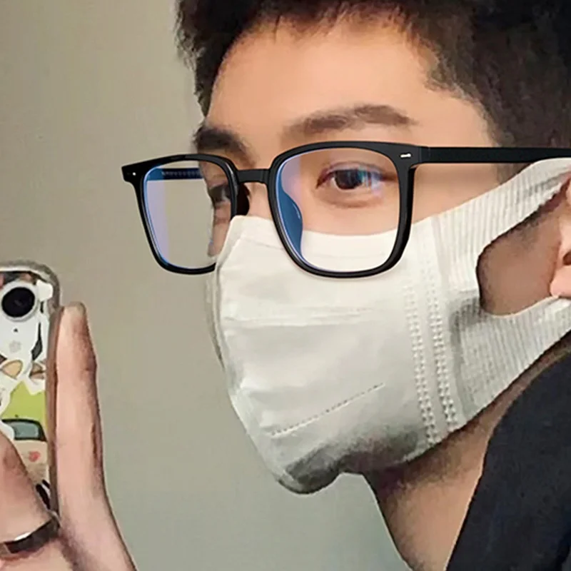 DIEDIESEE خفيفة للغاية مكافحة الضوء الأزرق قصر النظر إطار نظارات وجه كبير الذكور والإناث النظارات الطبية البصرية TR2101