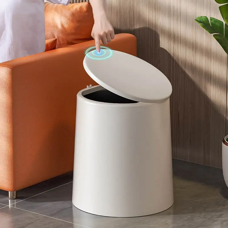 

Large Size Press Type Modern Minimalist Luxury Household Living Room Double Barrel Cover Kitchen Bathroom Trash Can