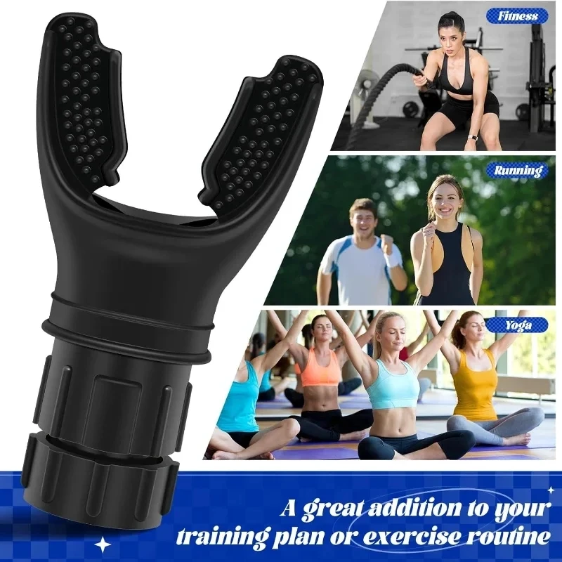 2025 Dispositivo de ejercicio para entrenador de respiración, respirador con boquilla para cara pulmonar, equipo de entrenamiento de capacidad de aliento profundo ajustable