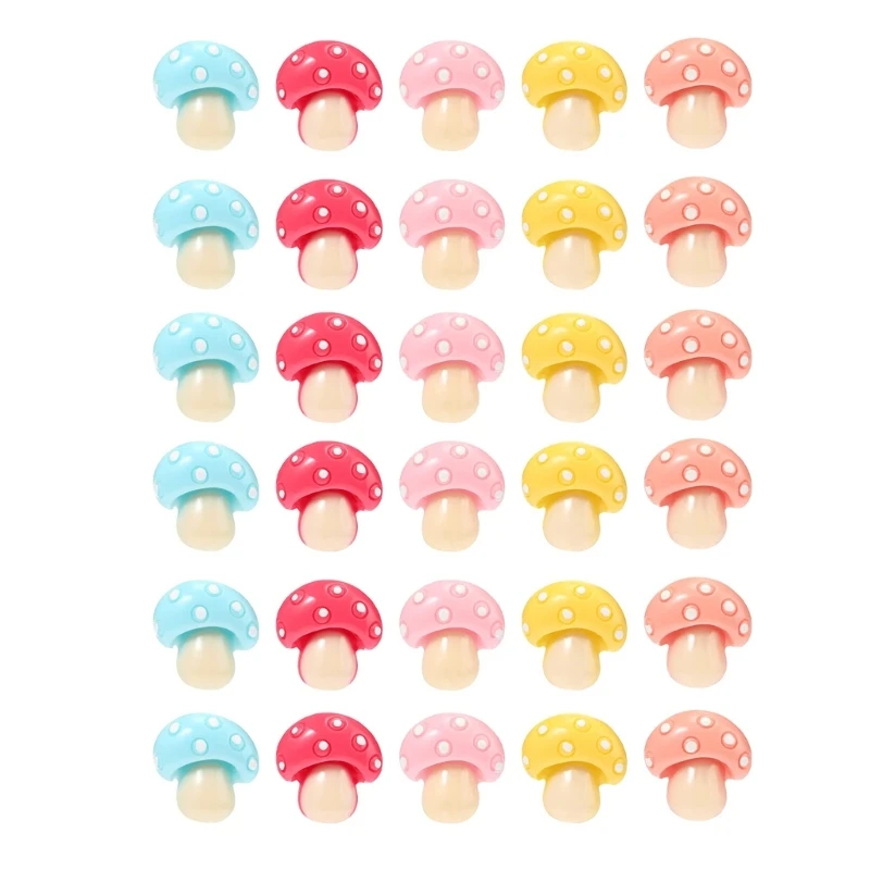 30Pcs Mushroom Thumb Tacks Colorful Push Pins Decorative Thumb Tack for Home Office Decorative Drawing Pins