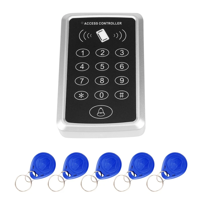 

Door Access Control System, 125Khz RFID EM ID Stand-Alone Password Keypad With RFID Key Fobs Keychains For Home Security