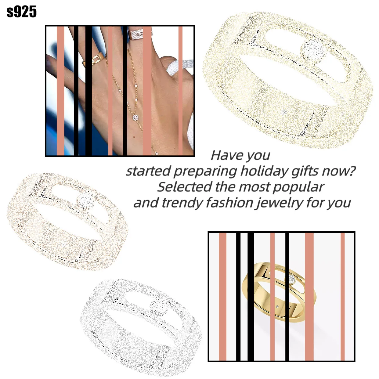 

Pure silver s925 ring Vintage high-end personalized temperament women's ring daily commuting style
