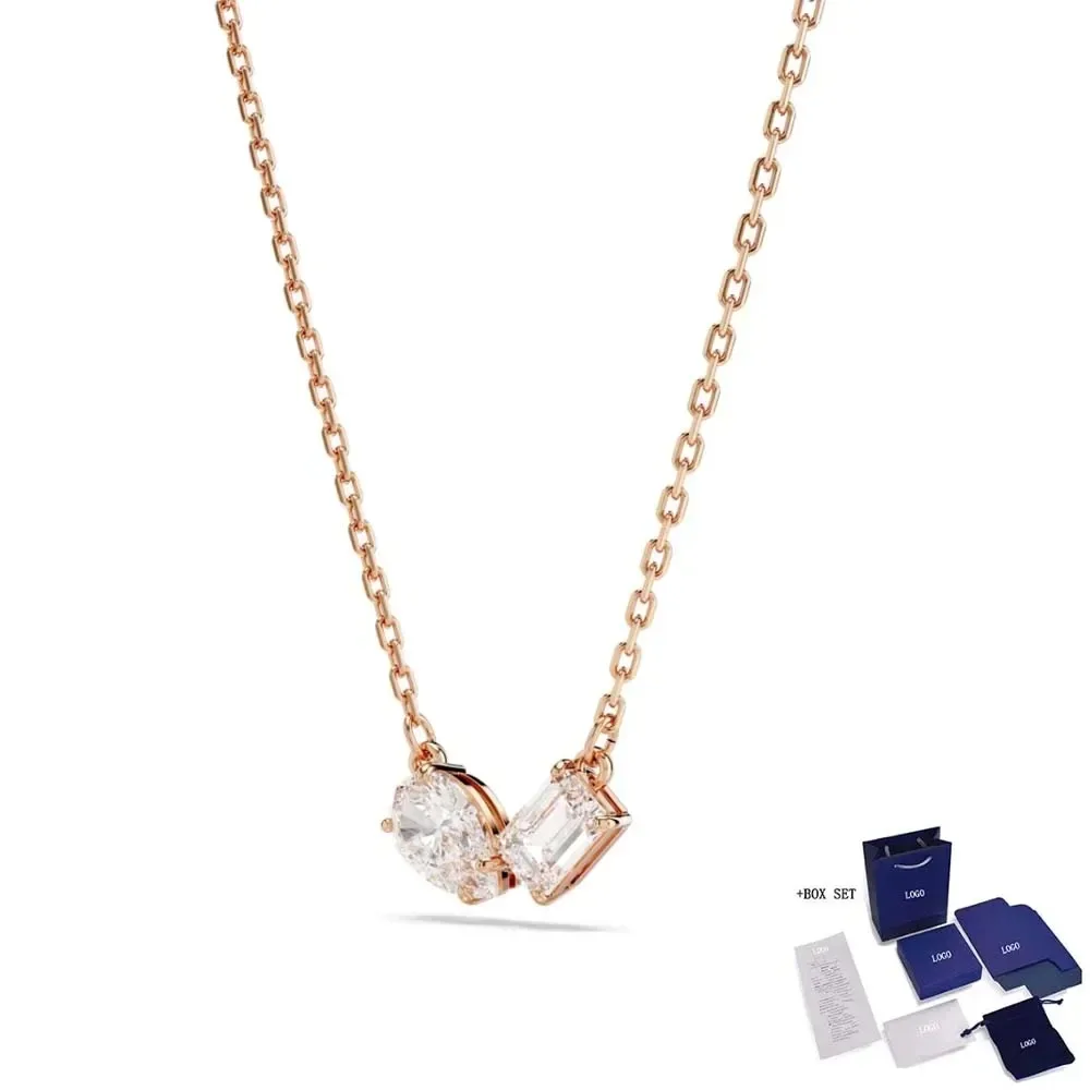 New best-selling Mesmera Octagonal Mixed Cut Rose Gold Necklace Women's Jewelry Gift Free Delivery