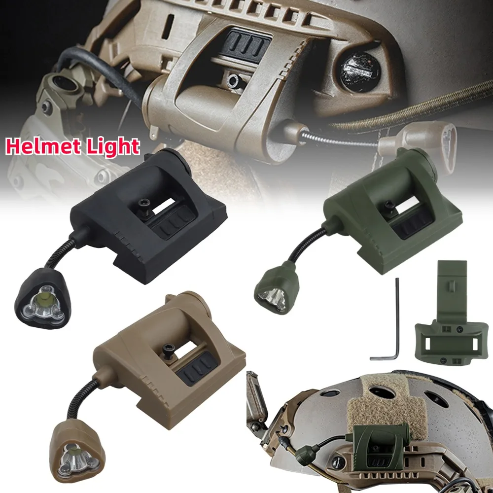 Tactical Airsoft Helmet Light Lantern LED Flashlight MPLS Charge 3 Modes Energy Saving Helmet Lamp for Hunting Camping Headlight