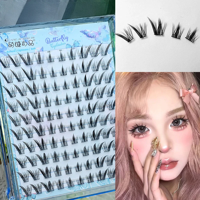 winged lashes C Curl Eyelash Extension Ultra-Light Reusable cluster Lashes Ideal for Cosplay and Costume Parties