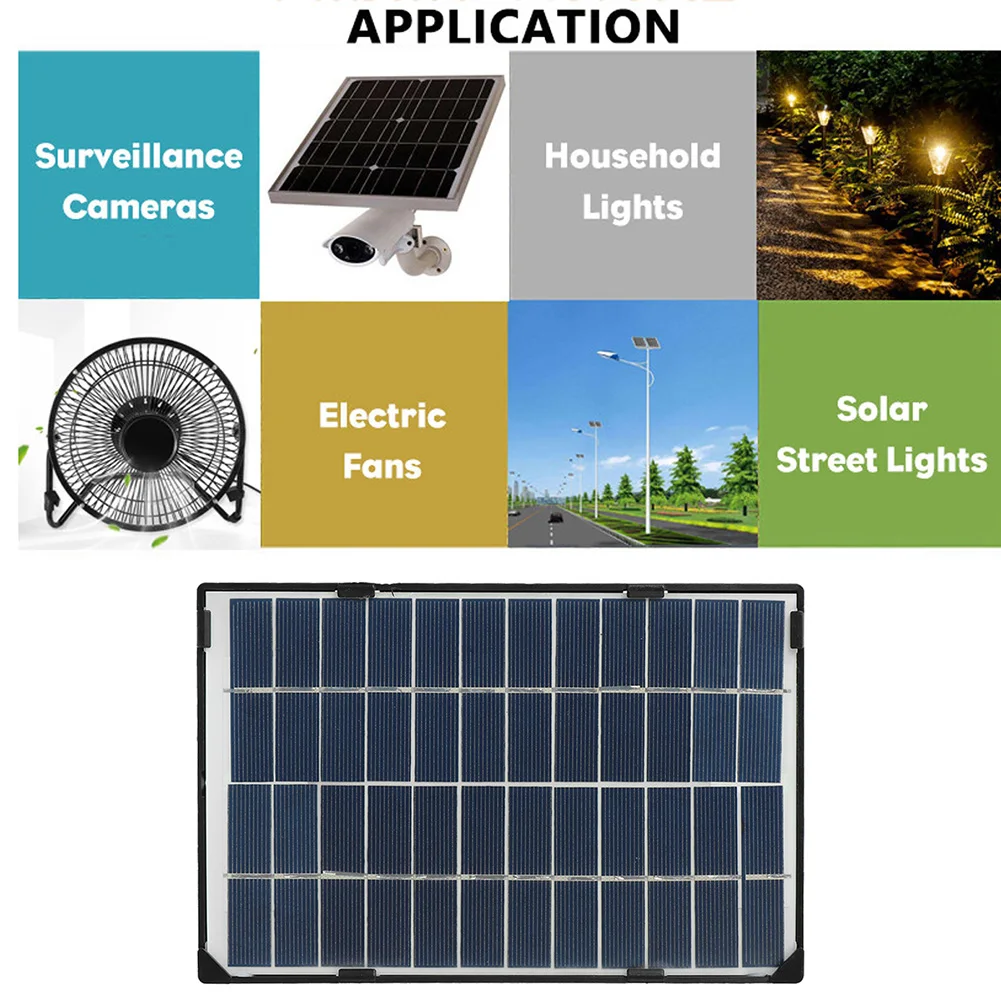 15W 12V Solar Panel Polycrystalline Solar Charger Suitable For Garden Light RV Outdoor Solar Panels Camera Security Monitoring