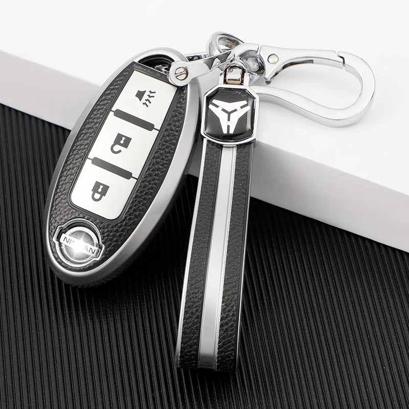 

Car 3Button Key Cover Case Keychain for Nissan Infiniti Juke Leaf Micra K12 Note Patrol Qashqai J11J10 Tiida Versa X-trail T32