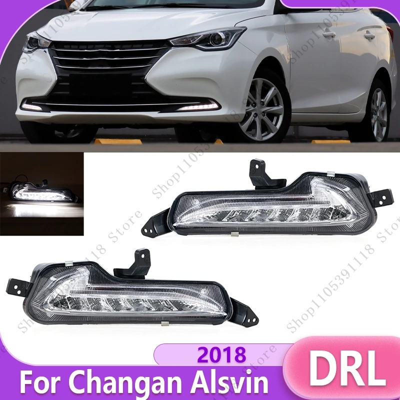 长安アルスビン2018用車フロントバンパーled-drlターンシグナルライトフォグライトデイタイムランニングライトフォグランプドライビングライト