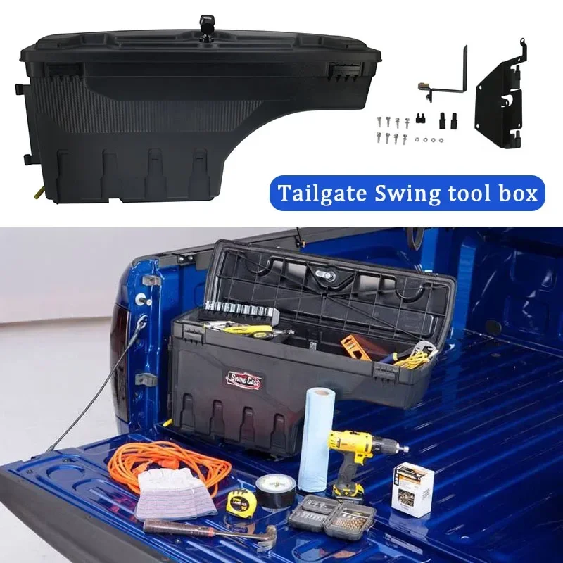 Toolbox Storage Tailgate Swing Case Storage Tool Box for Ford Ranger T8 2019-2022 Wildtrak XLT 4x4 Car Accessories Styling 1PCS