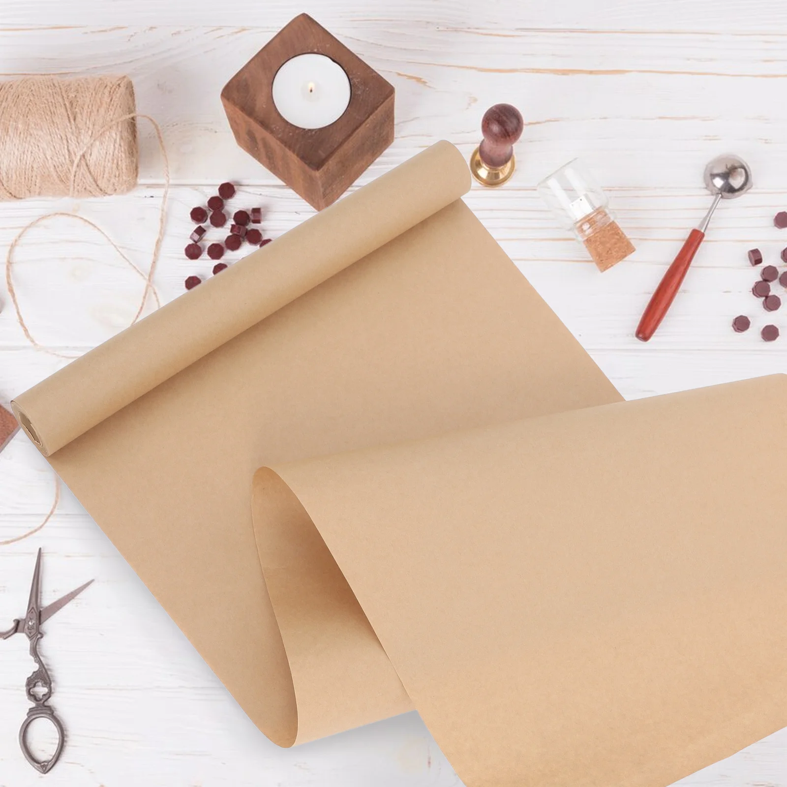 

Brown Wrapping Paper Roll Large Kraft Paper Roll Floral Bouquet Wrapping Vintage DIY Craft Packaging Shipping Table Covering