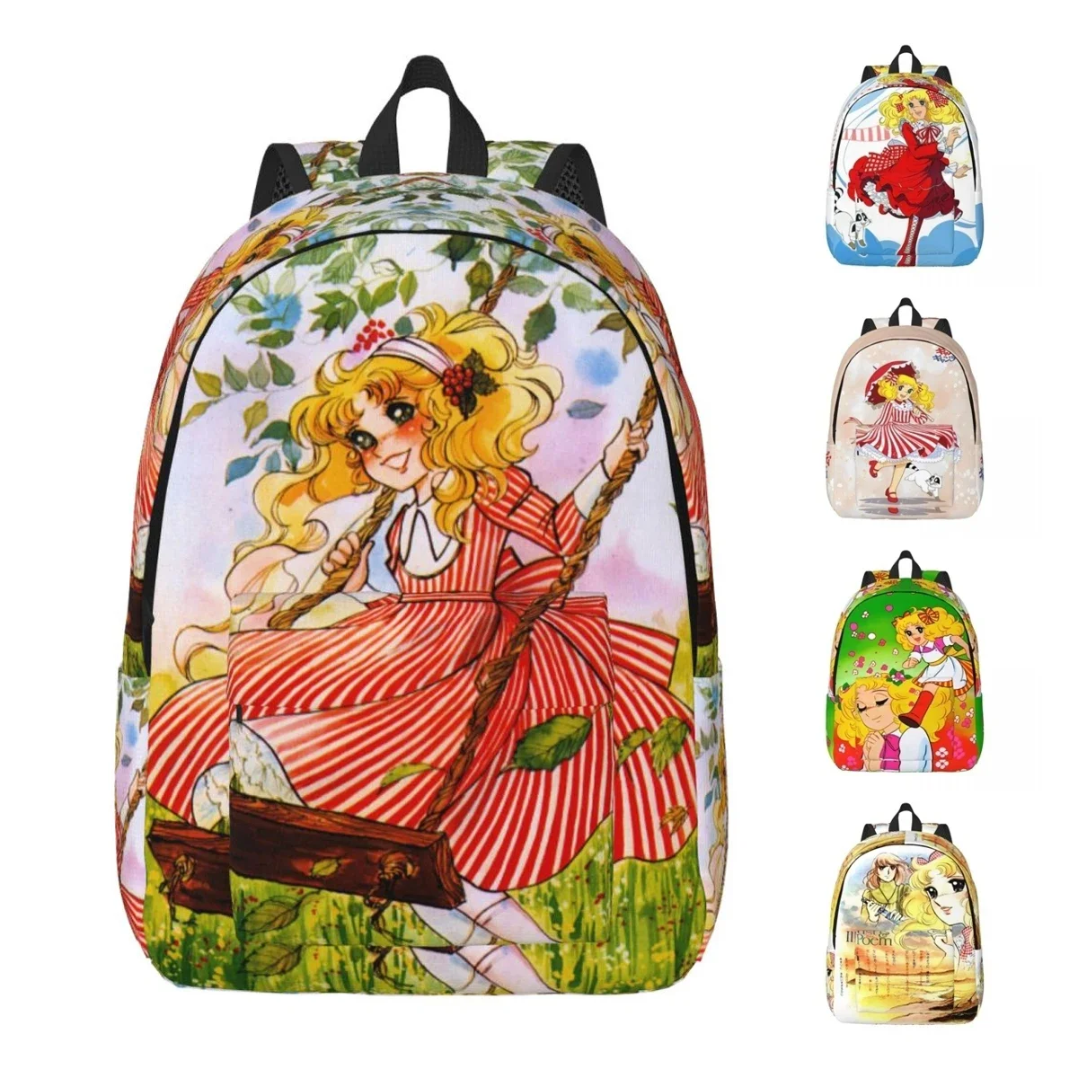 Candy Candy Anime Backpack for Men Women Casual High School Work Daypack Kawaii Japanese College Shoulder Bag Durable