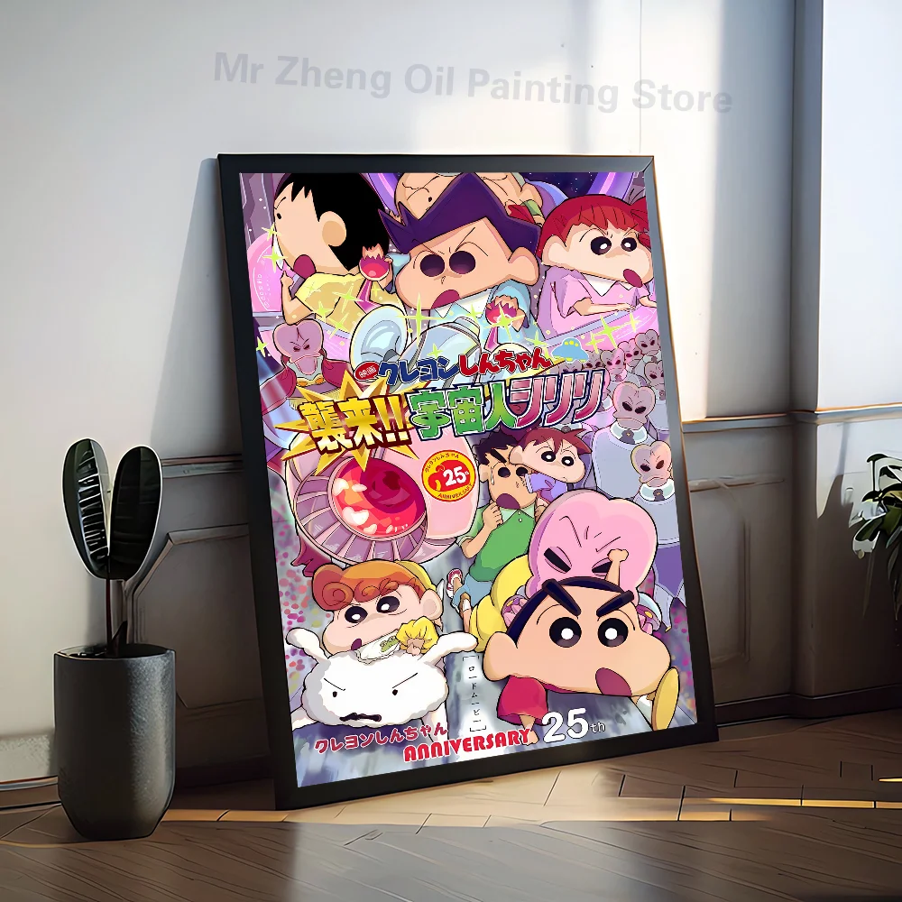 1PC Anime C-Crayon Shin-chan Plakat Samoprzylepna sztuka Wodoodporna naklejka papierowa Kawiarnia Bar Pokój Dekoracja ścienna