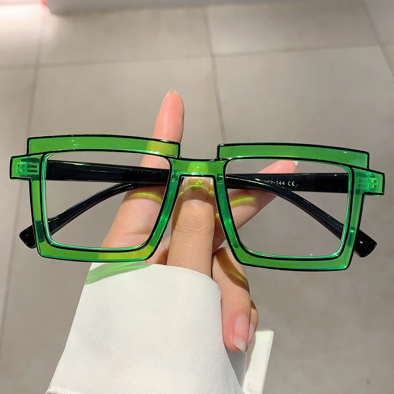 KAMMPT Vintage Square Eyeglasses 2023 New Cute Cartoon Style Blue Light Blocking Spectacles Ins Trendy Optical Computer Eyewear