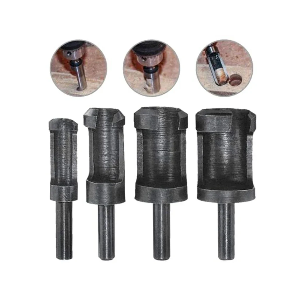 Jeu de forets à tige ronde hexagonale en acier au carbone, outils de forage noirs, prise de charpentier, travail de calcul, 1/4, 6mm, 8mm, 13mm, 16mm, 4 pièces