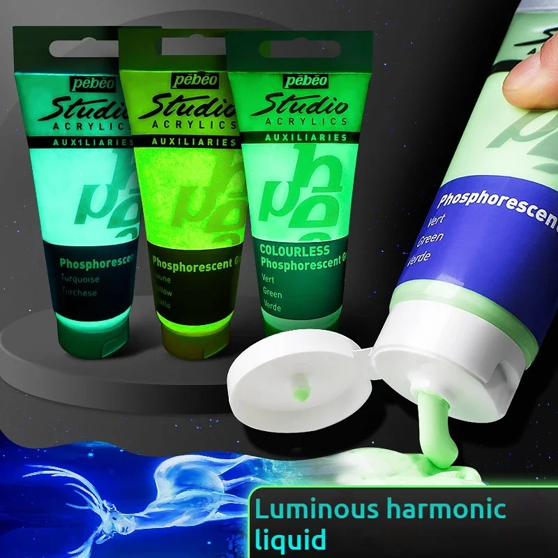 100ml Fluorescent Pigment Luminous Pigment Glow In Dark Acrylic Paints Student Hand Painted DIY Wall Light Absorbing Pigment