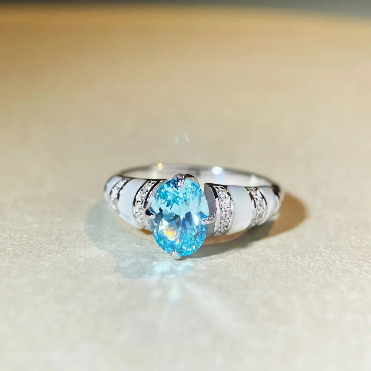 

PT950 Platinum Agate Ring - Women's Sapphire Ring