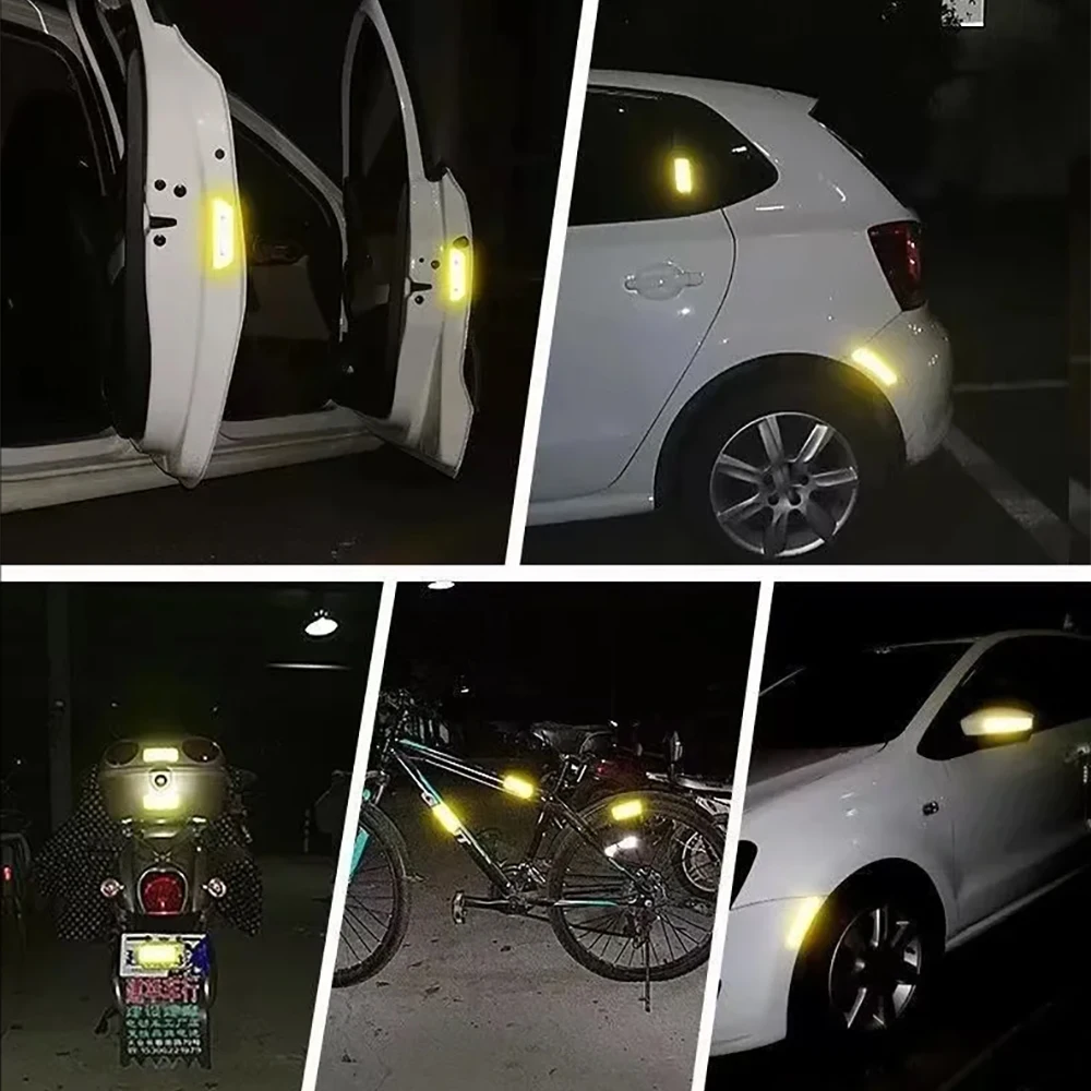 10pcs/set Car Motorcycle Bumper Reflective Safety Strip Stickers Enhance Your Night Driving Security Style for Car Trailer Bike