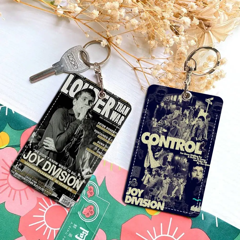 

Band J-Joy D-Division Holder Keychain With Keychain for Access Card Bus Pass & Card Credit ID Bank Card Protective Case
