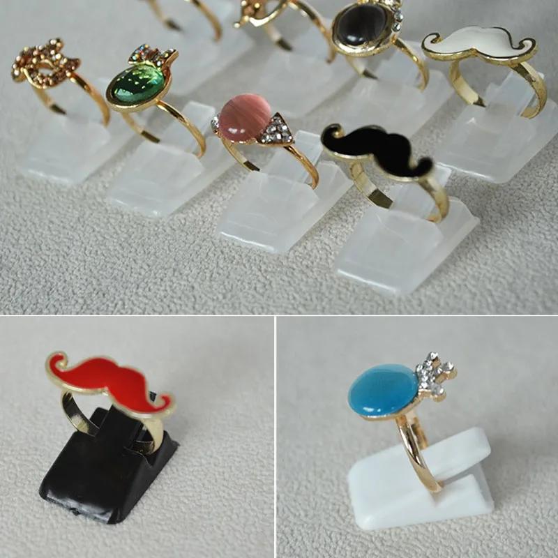 

10Pieces/set Ring Storage Holder Jewelry Display Stands for Shows Ring Organizer Showcase Display Plastic Holder