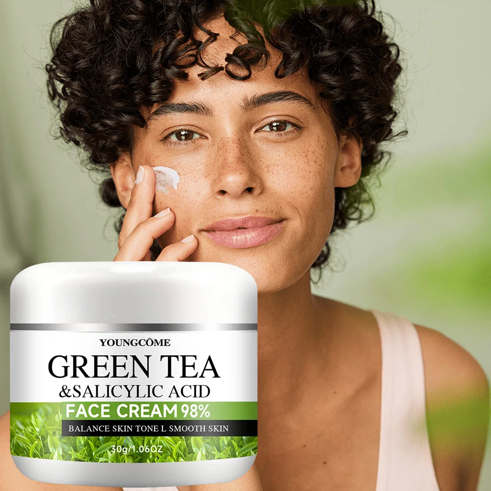 يونغكوم الشاي الأخضر كريم وجه العناية بالبشرة مكافحة الشيخوخة ترطيب مغذي ثبات كريم وجه العناية بالبشرة للجمال