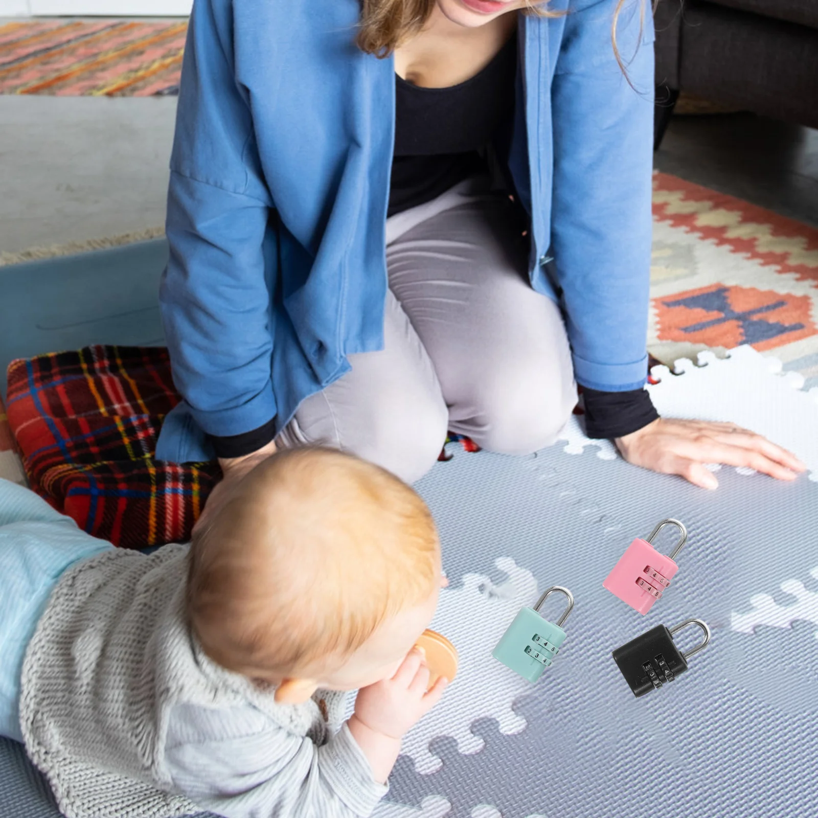 

6Pcs Cartoon Combination Locks Children Pad Locks Sturdy Plastic Small Locker Lock Home Supply Daily Use Wear-Resistant