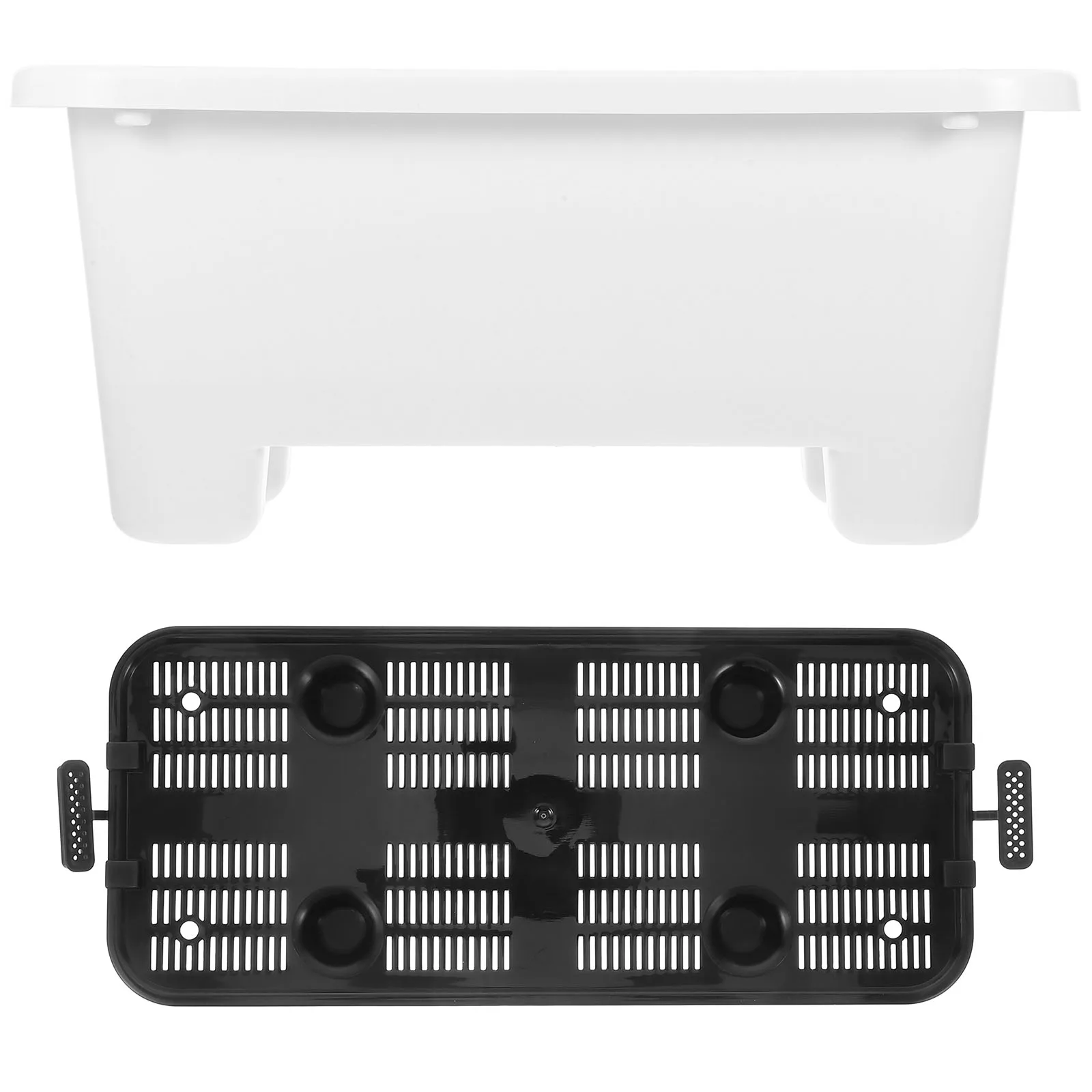 

1pc Balcony Vegetable Pot Plastic Long Rectangle Self Watering Plant Container Flowerpot for Use