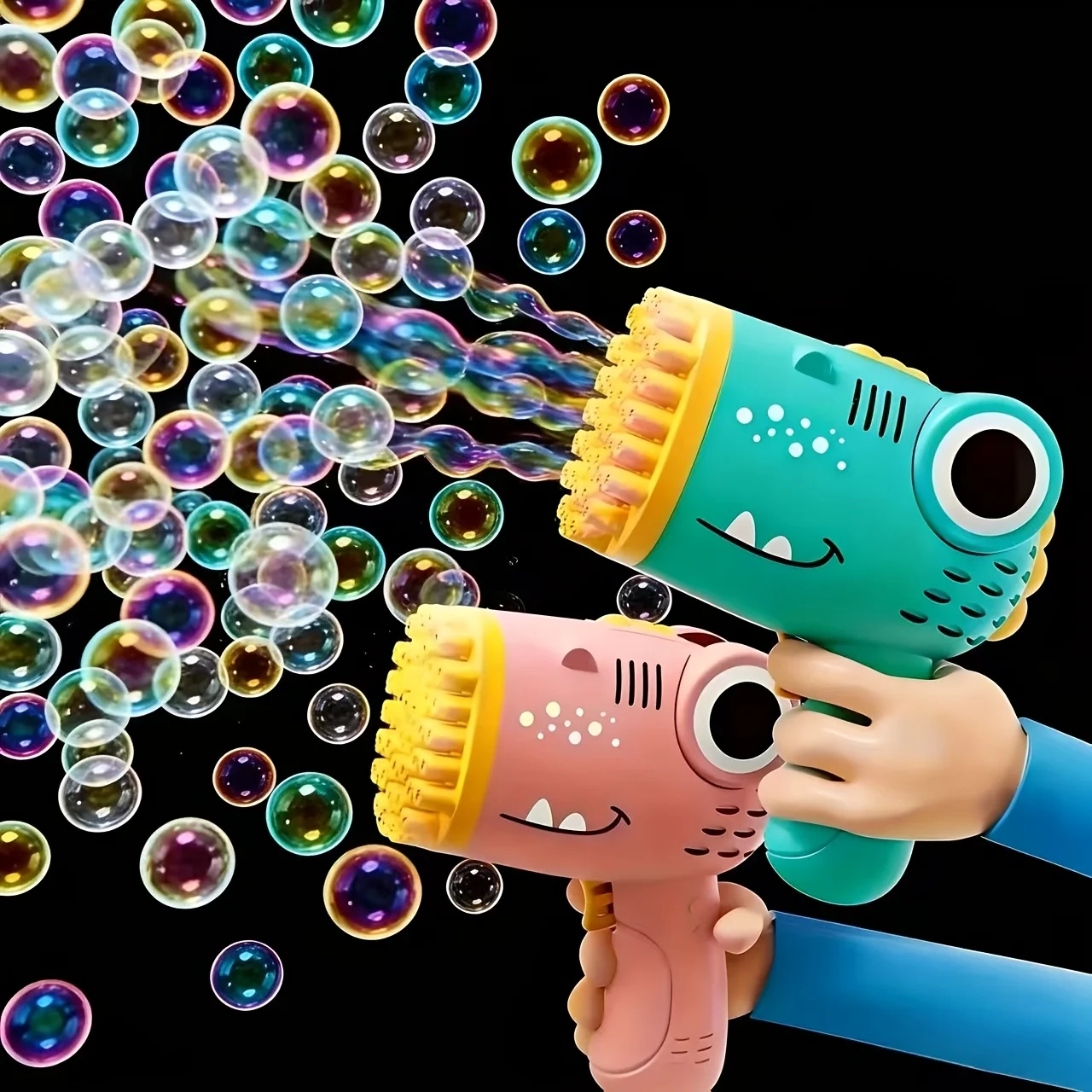 40-hole-handheld-dinosaur-bubble-machine-–-fully-automatic-toy-bubble-gun-no-batteries-or-bubble-solution-required