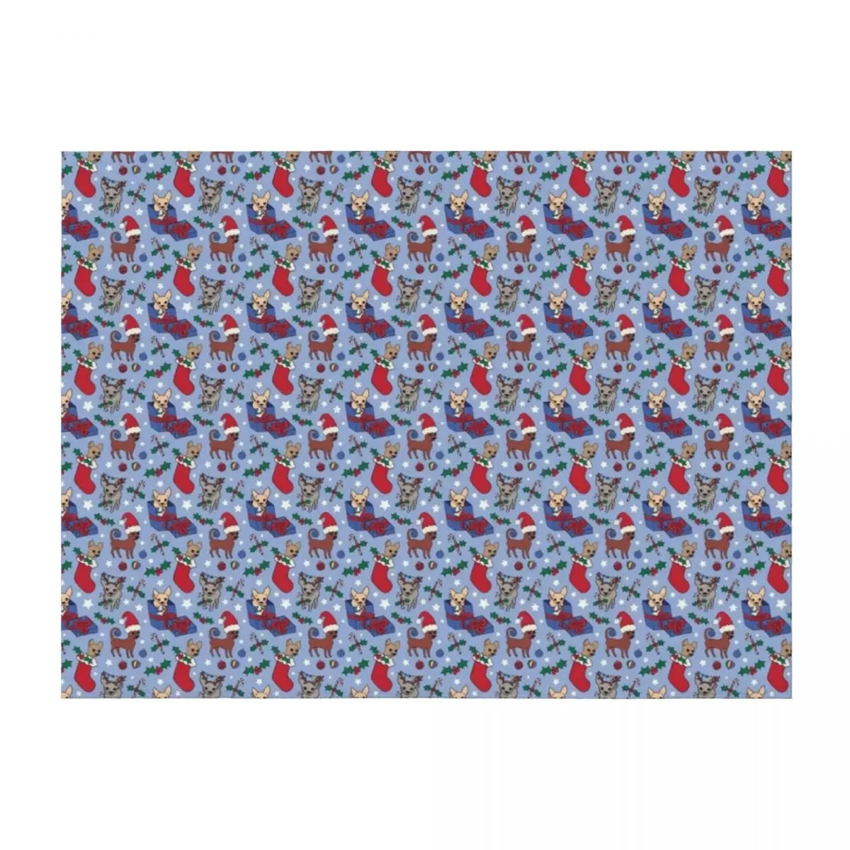 

Christmas Chihuahua chihuahuas - blue Throw Blanket Blankets For Baby Tourist Bed linens Hair Blankets