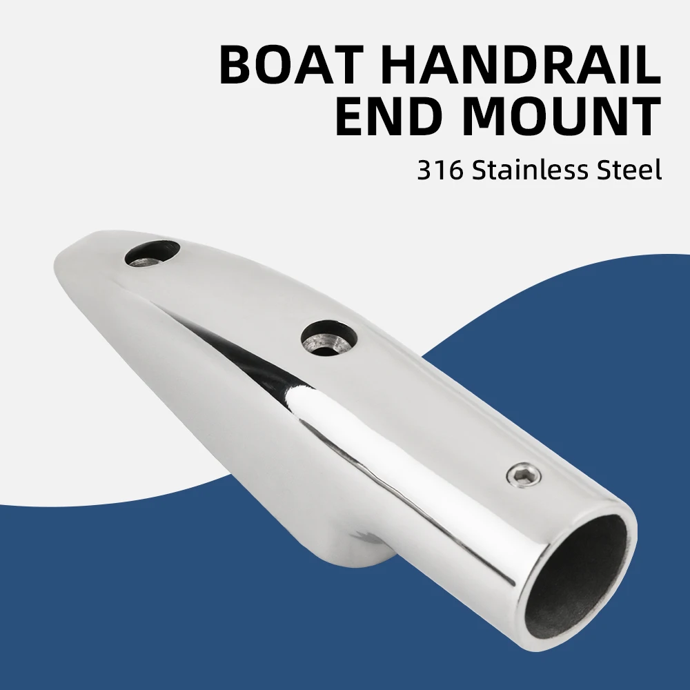 

316 Stainless Steel 22mm Rail End Tubing Fitting for Boat Sailboat Powerboat Handrail Strong durable corrosion resistance