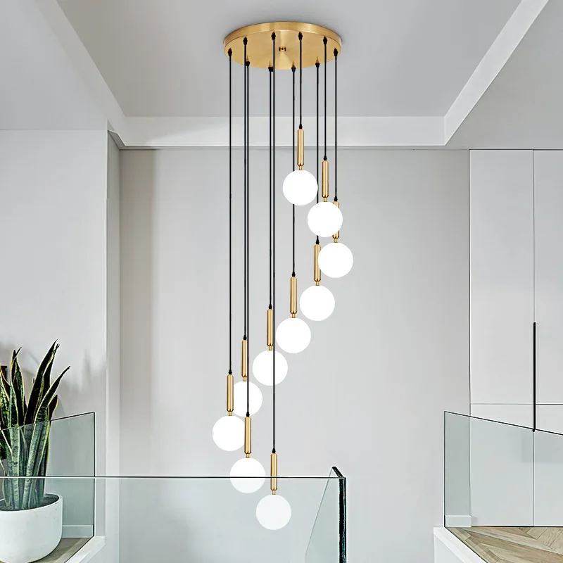 

Modern Glass Ball Pendant Lamp Chandelier for Kitchen Dining Room Stair Bedroom Hanging Lights Home Decoration Hotel Lobby Decor