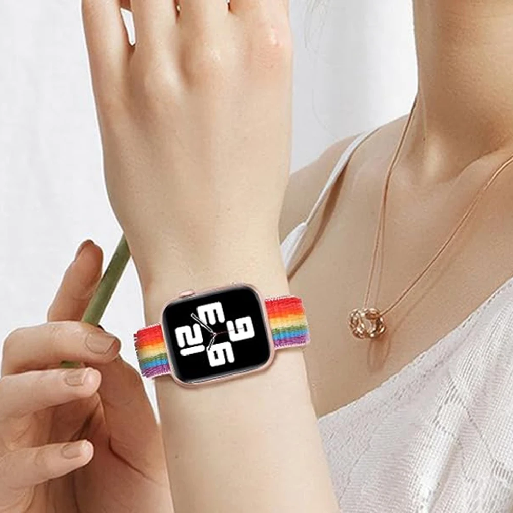 Nylonowy pasek pętelkowy do pasek do Apple Watch 45mm 41mm Ultra 2 49mm 44mm 40mm 42mm 38mm bransoletka Correa iwatch seria 9 8 7 6 5 4 3 SE