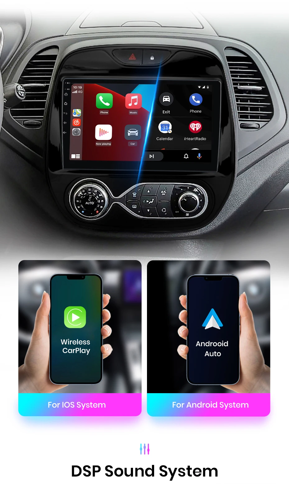 Junsun Drahtlose CarPlay Android Auto Auto Radio Für Renault Captur Kaptur 2016-2019 GPS Multimedia 2 din – Detail 13