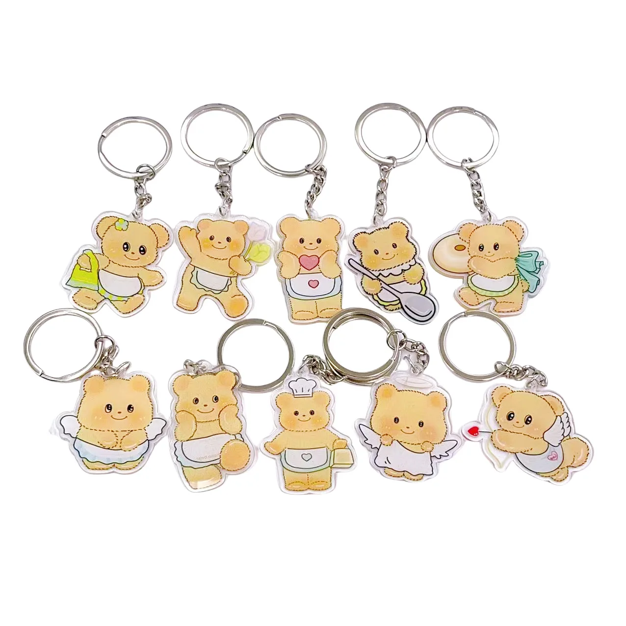 Keychain de dessin animé créatif plusieurs célébrités Internet Mignon Butter Bear Series acrylique sac à dos accessoires de sac